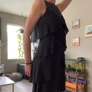 SLNY tiered black dress size 6
